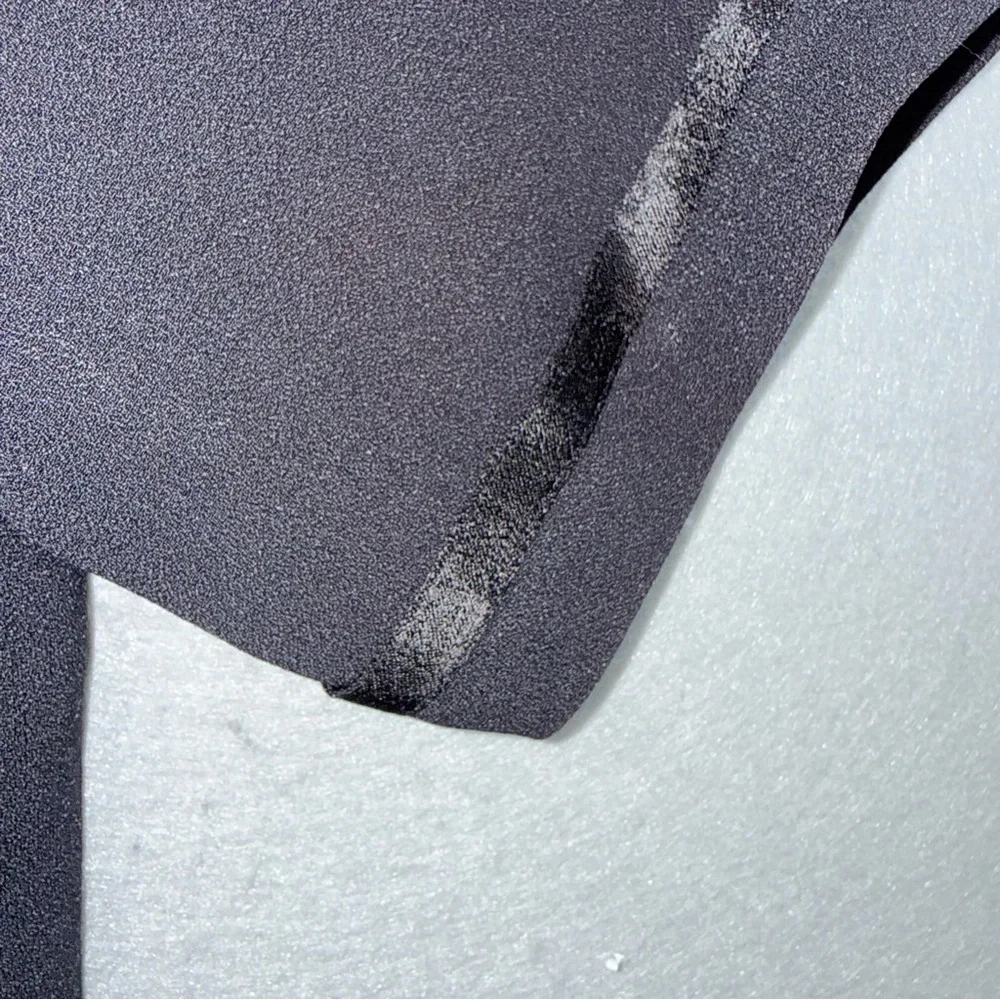 Yves Saint Laurent Rive Gauche Vintage women Crepe silk blend blouse black top M - Picture 3 of 7